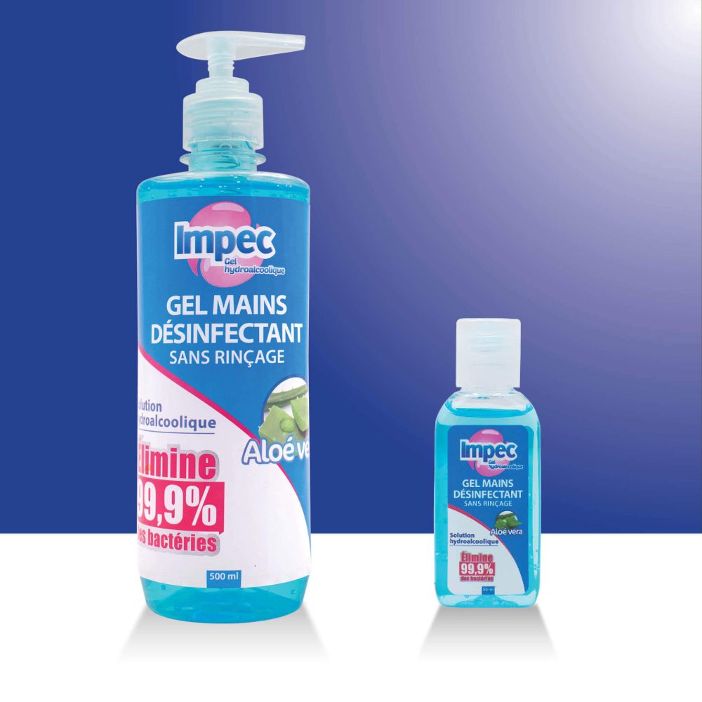 GEL MAINS DÉSINFECTANT HYDROALCOOLIQUE À L'ALOE VERA IMPEC